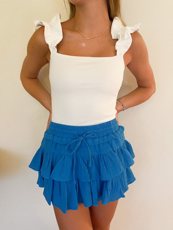 Blue Tiered Skirt