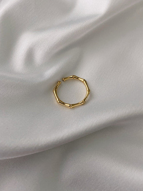 Adjustable Bamboo Gold Plated Ring
