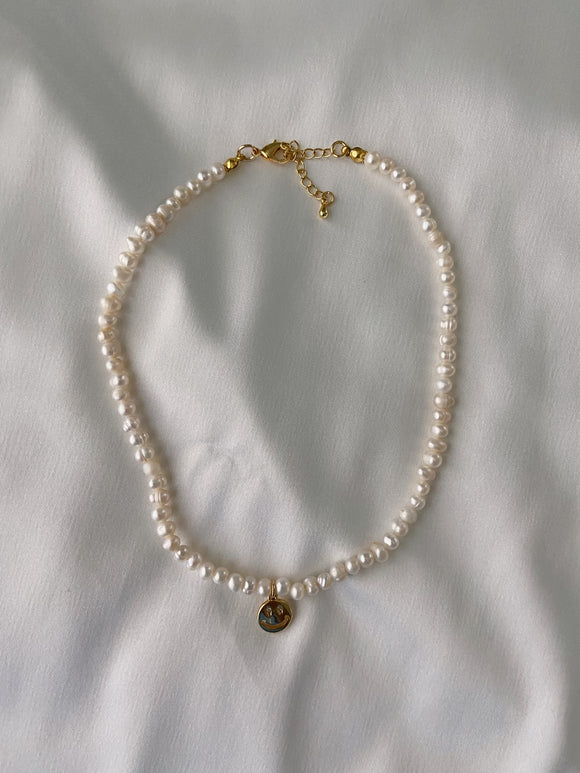 Freshwater Pearl Smiley Face Choker