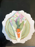 Easter/Carrot 4 Piece Place Setting with Two Flocked Bunnies